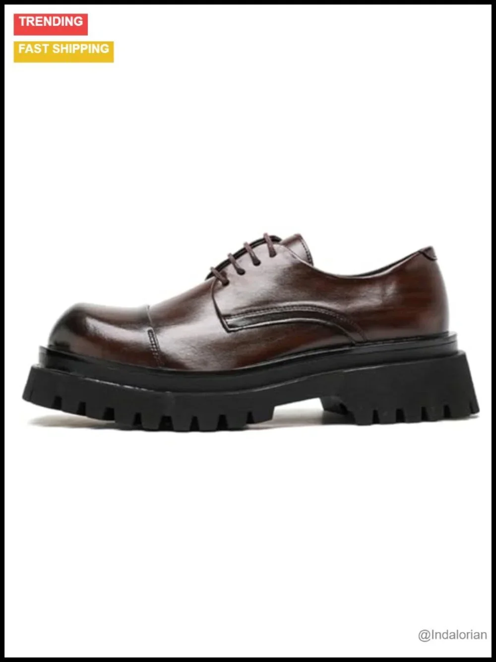 Men's Chunky Platform Oxfords Formal Business Casual Height Incre Leather Dress